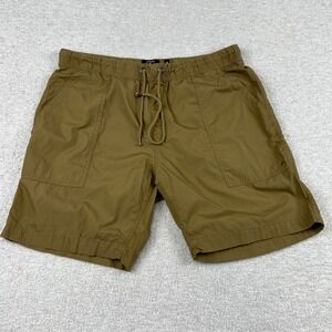 Union Mens Khaki Brown Ripstop Cargo Shorts Elastic Waist Drawstring 38 R